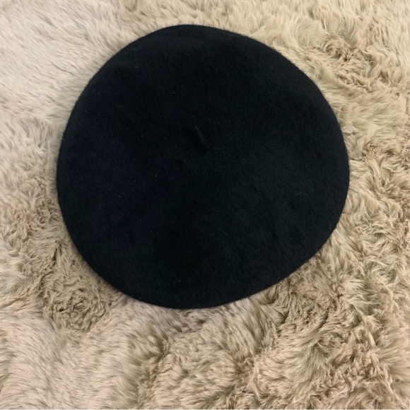 Wool Beret Hat Black One Size - Picture 6 of 10